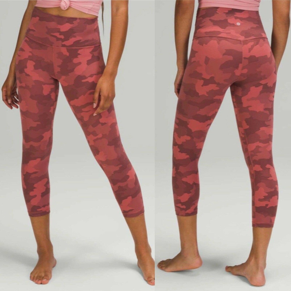 Lululemon Align HR Crop 21" Camo Pink Leggings 20 Nulu Yoga‎ Athleisure Pilates